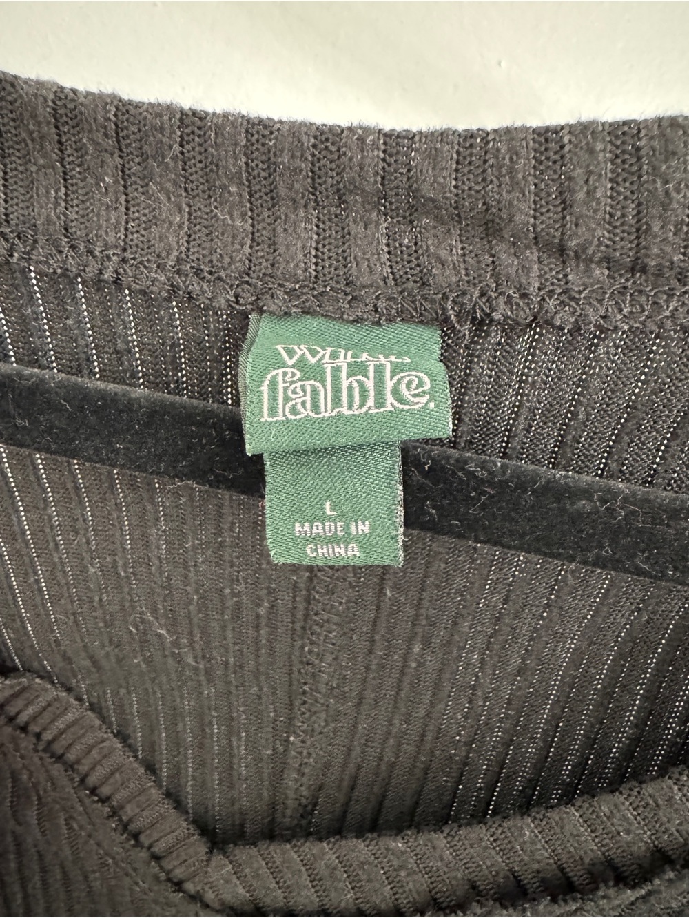 Able Black Ribbed V-Neck Waffle Pullover - Picture 2 of 3